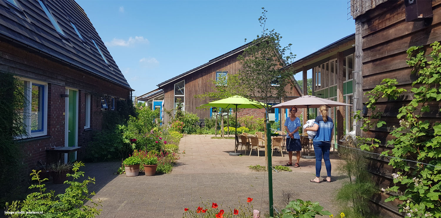 Community square inside ecological co-housing (before)
