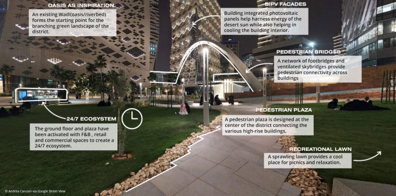 Pedestrian Plaza inspired by an oasis (after)