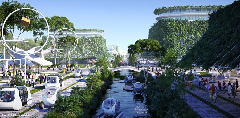 STREET CANAL WITH AUTONOMOUS TRANSPORT (before)