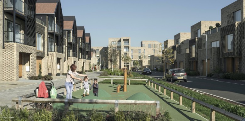 Residential Street with a roadside playground (before)