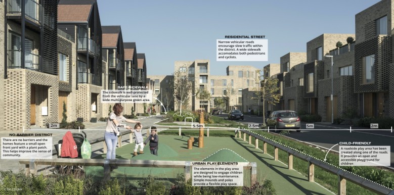 Residential Street with a roadside playground (after)
