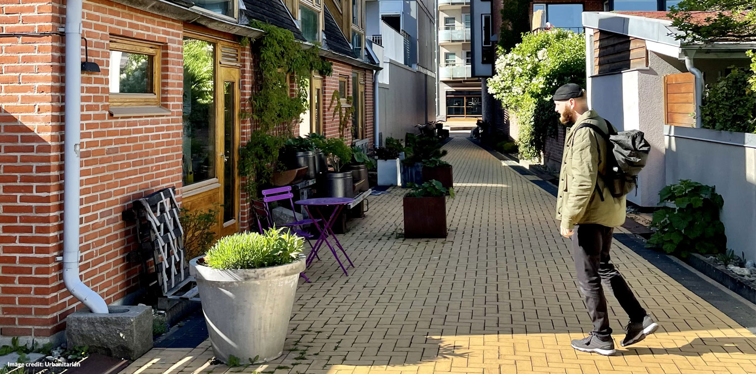 Residential alley with rainwater harvesting (before)